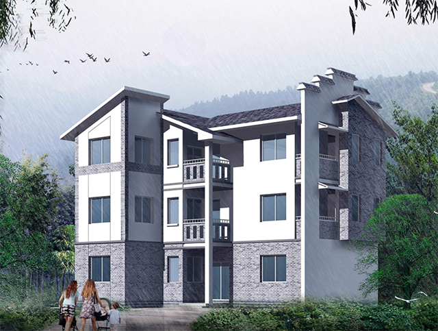 Three story villa design