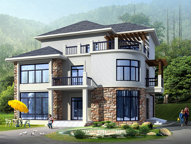 Three story villa design